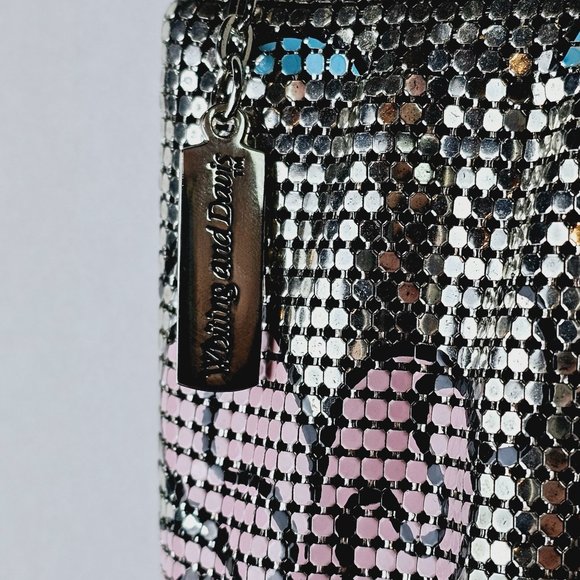 Whiting and Davis Floral Heart Design Reflecting Metal Mesh Convertible Bag NWOT - Picture 4 of 8